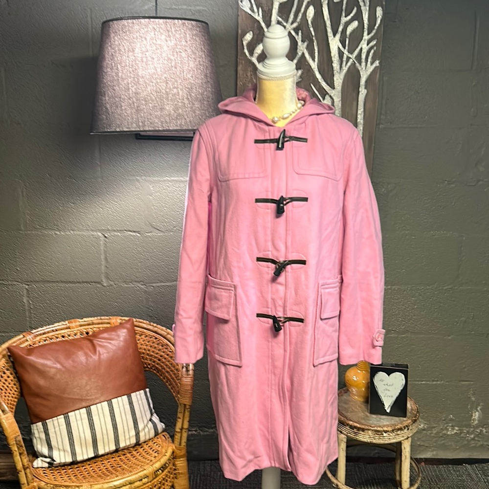 Issac Mizrahi Pink Toggle Wool Coat Size L